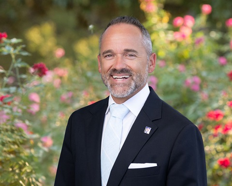 Mayor Stuart Hene in Rose Garden